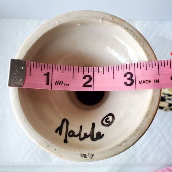 Candlesticks Hand Painted Signed Noble Vintage Porcelain. 10in tall. - Picture 6 of 6